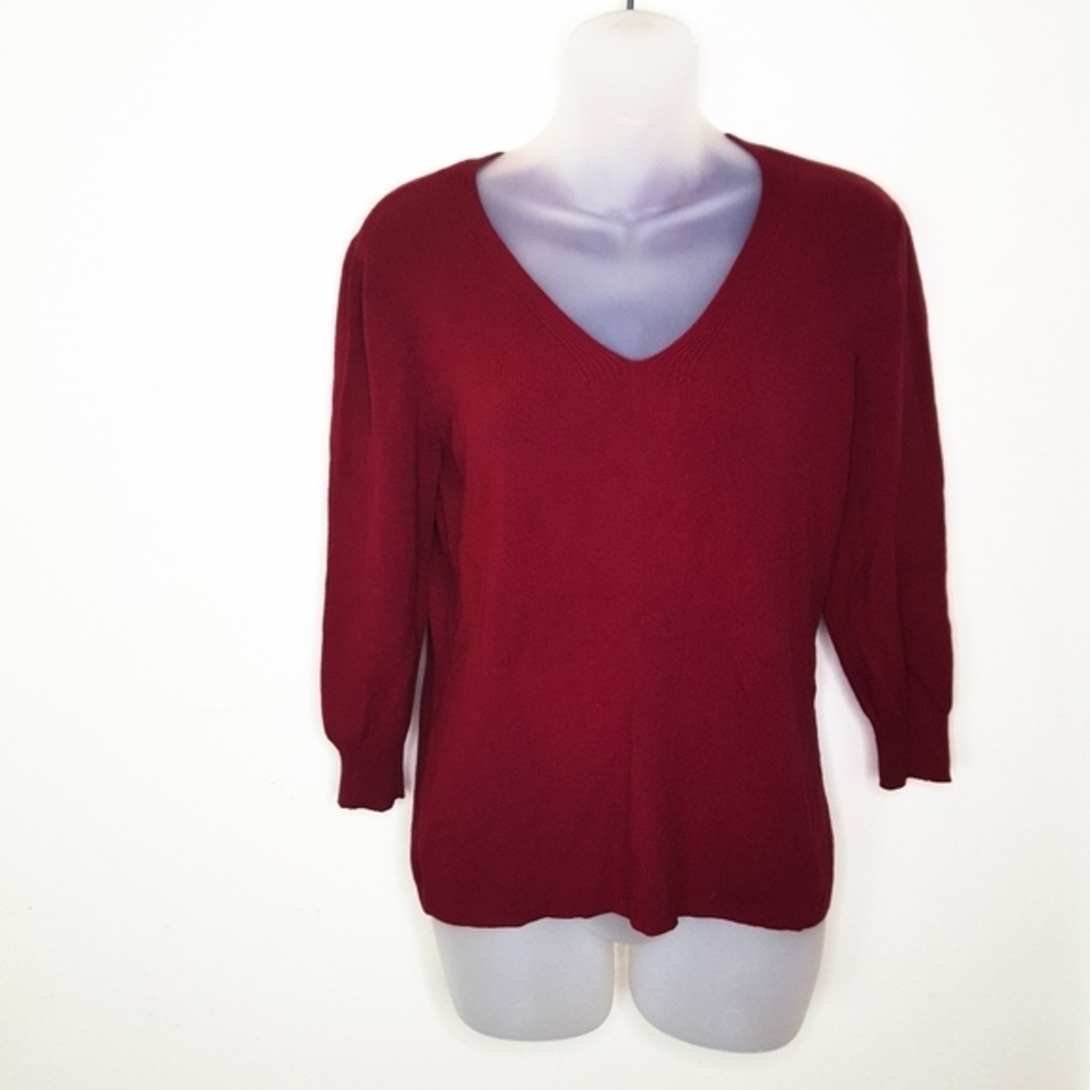 Loft Ann Taylor V Neck Red Sweater